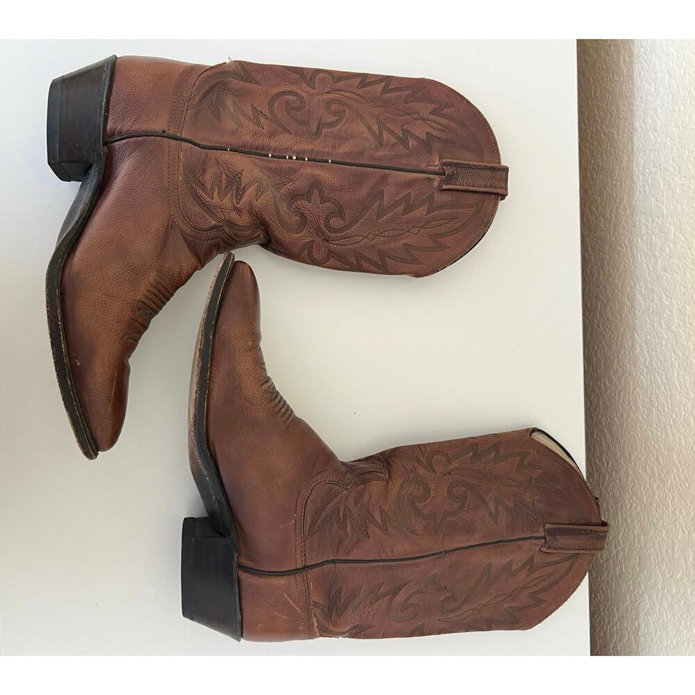 Dan Post Cowboy Boots Brown Leather Western Pointed Toe Men’s 9D Rodeo Ranch - Picture 5 of 12
